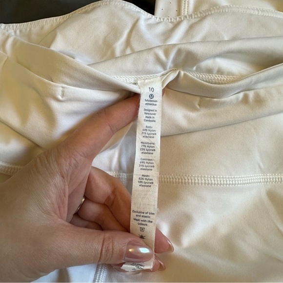 Lululemon Mind Over Miles Crop Leggings 17" Inseam White Size 10 Women’s - Picture 9 of 10